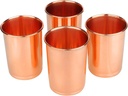 Zap Impex Copper Tumblers for Drinking - Ayurvedic Health Pure Copper Cups – 4 pcs. set - 250 ml.(8 fl oz) (Plain)
