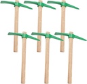 6 Pack 15 Inch Pick Axe, Forged Mattock Tool with Wood Handle Garden Mattock for Weeding, Planting, Exploring and Gardening