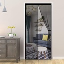 Magnetic Screen Door - Self Sealing Magnets, Reinforced Fiberglass Heavy Duty Mesh Net Closure for Sliding Door, Patio, Bedroom-Hands Free, Pets&Kids Friendly, Fit Doors Size Up to 32 x 80 Inch, Black