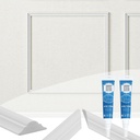KASARO Pre-Cut Wall Molding Kit, Wainscoting Ready to Assemble 3D Panel for Interior Decor, Premade PS White Picture Frame Style Molding Accent (Sample)
