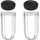 Pack of 2 16 Ounce Tall Jar Cups for Magic Bullet Blender Juicer 250W mb1001Series G_APOK