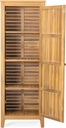Christopher Knight Home Patio Gribs Acacia Wood Storage Cabinet,Garden/Poolside Tool Sideboard,Outdoor Wooden Cabinet with Shelves, Sturdy Construction, Teak Finish