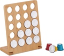 Relaxdays Coffee Pod Holder, Compatible with Nespresso, Stand for 20 Capsules, Bamboo, HxWxD: 23 x18 x9 cm, Natural