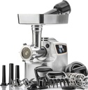 STX International Magnum 1800W Electric Meat Grinder | Grinds Soft Bones | High-Capacity Meat Tray | 6 Grinding Plates | 3 Stainless Steel Blades | Sausage Stuffer | Kubbe Maker & More Included