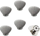 brandname Laide Seashell Drawer Pulls Handles Zinc Alloy for Cabinet Dresser Cupboard Wardrobe Beach Ocean Theme Knobs Home Kitchen Hardware Decoration 6 Pieces Silver