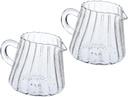 2pcs Glass Milk Jug High Borosilicate Creamer Pitcher for Frothing Serving and Tea Small Transparent Container Easy to Clean Stylish Design for Home Use