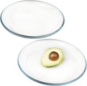 Glass Dinner Plates Set, Round Salad and Small Dessert Plates (10 in)