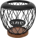 Alipis Coffee Pod Holder Espresso Capsule Storage Basket Coffee Pod Storage Organizer with Wood Stand for Kitchen Counter Countertop Bar Accessories