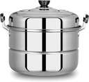 Stainless Steel Steamer Pot Large Capacity 2 Tier Double Layer Food Steamer Gas Stove Soup Pot Stainless Steel Steamer Pot 2 Tier Food Steamer Gas Stove Stainless Steel Soup Pot