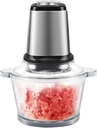 Electric Food Processor & Vegetable Chopper, Blender Grinder for Meat, Onion, Powerful 300W Motor & 4 Detachable Dual Layer Stainless Steel Blades, BPA-Free Glass Bowl