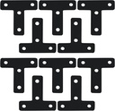 T Tulead Flat Corner Braces T-Shape Corner Brackets Iron Mending Plates Furniture Repair Braces Joint Fasteners 2-Inch,10PCS with Screws