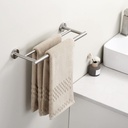 KES Double Towel Bar Wall Mount for 16" Studs, Bathroom Towel Rack Towel Holder Dish Cloth Hanger Rustproof Total Length 17.7 Inch Brushed Finish, A2001S45-2