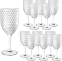 12PCS Plastic Wine Glasses 13oz,Acrylic Goblets Toasting Glassware,Unbreakable Cups Drinking Glasses for Bar Party,Wedding