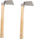 2pcs Garden Hand Tools for Weeding Small Hoe Wooden Handle Gardening Hand Tools Landscaping Hoe