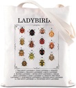 FOTAP Ladybird Identification Tote Bag Ladybirds Lover Shoulder Bag Animal Researchers Handbag Good Luck Ladybug Gift