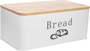 Bread Box with Ventilated Carbon Steel Lid Vintage Kitchen Bread Bin for Countertop Storage Snacks and Food Organization