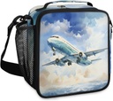 TropicalLife Airplane Print Lunch Box for Men Women Reusable Lunch Boxes Insulated Lunch bag Lunchbox for Office, Work, Picnic