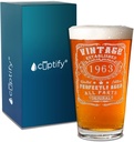 Cuptify 62nd Birthday Gift Perfectly Aged 62 Years Old Established 1963 Vintage Etched 16 oz Beer Pint Drinking Glasses For Men