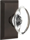 Nostalgic Warehouse Studio Plate with Oval Clear Crystal Glass Knob, Single Dummy, Oil-Rubbed Bronze