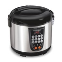 Hamilton Beach Digital Programmable Rice and Slow Cooker & Food Steamer, 20 Cups Cooked (10 Cups Uncooked), 14 Pre-Programmed Settings for Sear Sauté, Hot Cereal, Soup, Nonstick Pot, Stainless Steel (37571MN)