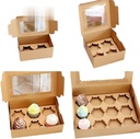 2/4/6/12 Holes Cupcake Packing Box Muffin Box Biscuit Pastry Box Kraft Paper Cake Chocolate Packaging Baking Tools