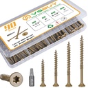 90Pcs Deck Screws, #8#10 Wood Screws Assortment Kit, Heavy-Duty Exterior,Star Drive,Bronze (1-1/2",2",2-1/2",3"),T25 Star Bit