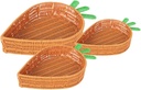 Luxshiny 3pcs Carrot-shaped Fruit Basket Handmade Woven Storage Baskets for Kitchen and Living Room Charming Design for Serving Fruits and Snacks and Spacious for Family Use