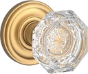Baldwin FDCRYTRR044 FD.CRY.TRR Crystal Non-Turning Two-Sided Dummy Door Knob Set with Round Rose