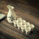 Sake Set Ink Style Sake Set Hand Painted Japanese Traditional 9 Pieces Set Porcelain Crafts GYL24824