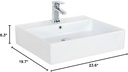 Simple 23.6" Wall Mounted/Vessel Bathroom Sink with Overflow Faucet Mount: 1 Hole