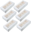 10pcs Cookie Box Window Pastry Boxes White Bakery Storage for Desserts Cupcake and Cake Packaging