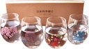 丸モ高木陶器 Japanese Four Seasons Color Changing Glass Cup Set, Magical Blooming Multi-purpose Glasses – Cherry Blossom, Fireworks, Autumn Leaves, Snowflakes