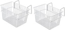 Healifty 2 Pcs Punch Hanging Storage Rack Stainless Steel Bathroom and Kitchen Basket Organizer Space Saving Wall Mounted Storage Basket with Hollow Design for Home Use