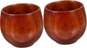 Japanese Tea Cup Set 2pcs Wooden Sake Cups Heat-resistant 50ml Safe Healthy for Sake Tea Present
