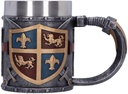 Nemesis Now Ornate Medieval Tankard Stein Mug with Removable Metal Insert, Renaissance Decor and Gifts - Heraldic Tankard