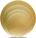 4 Pack Gold Cake Boards Round Cake Circles 6, 8, 10, 12 Inch Cake Base Cardboard, 1 of Each Size Set for Baking Cake, Wedding Birthday Cake, Dessert, Cake, Pizza Decorating and Exhibition