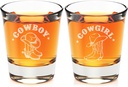 Cowboy and Cowgirl Engraved Fluted Shot Glass