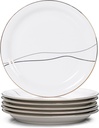 6-Piece Ceramic Dinner Salad Plates Set - Elegant Dining Essentials for Modern Homes | Versatile Serving Plates for Salads, Pasta, Soup & More | Durable, Stylish Tableware for Family Meals