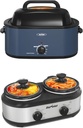 Roaster Oven And Dual Slow Cooker,24 Quart Electric Roaster Oven with Glass Lid,Buffet Server and Food Warmer.