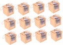 ABOOFAN 12Pcs Kraft Paper Cupcake Boxes with Inserts and Window Lightweight Dessert Carrier for Weddings Birthdays and Parties Display Pastry Holder Easy to Transport