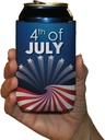 VictoryStore Can and Beverage Coolers - 4th of July Patriotic American, 3 Designs, Set of 6