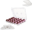 24 Compartment Mini Cupcake Containers, Set of 5 Disposable Plastic High Dome Lid Cupcake Boxes for Transporting Small Cupcakes with Tall Icing