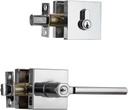NCL Elegant Entry Door Lever with Single Cylinder Deadbolt, Keyed Alike Heavy Duty Combination Set, Bright Chrome Exterior Door Lock Set for Front Door
