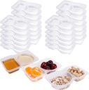 24 Set Snack Containers Disposable Double Compartment Condiment Container Snackle Box Container Outdoor Sauce Dip Case for Dip Sauce Sampling Salad Dressing Snack