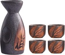 Sake Cup Set*Creative Ceramic Wine Set-Sake and White Wine Small Wine Pot-High Temperature Kiln to Change Shochu Wine Pot Set,Style one Mugs (Color : Style One)(Size:Style One)
