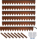 Worth Garden 6-Pack Cor-Ten Steel Landscape Edging with Black Protection Strips - Rust Patina Finish 40" L x 5.5" H (20Ft Total) - Hammer-in 14-Gauge Metal Corten Lawn Yard Edging Border w/ 7 Clips