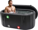 Inflatable ice Bath Complete Set, Cold Therapy for Athletes & Beginners, Experience The regenerative Cold at Home - ice Bath tub with Insulation & Metal Frame (Black, 150*80*67cm/59*31*26in)