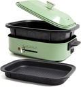 Electric Griddles， Electric Grill Indoor Smokeless Grill Multifunctional Party Griddle Non-Stick Electric Hot Pot Pan and Griddle