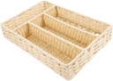 Decorative Woven Storage Basket for Organizing Tea Bags Coffee and Cosmetics Stylish Home Decor for Living Room Office and Kitchen Beige Color Versatile Design
