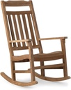 TITAN GREAT OUTDOORS Ash & Ember Grade A Teak Rocking Chair, Weather Resistant Premium Wood Outdoor Furniture, Rocking Chair with Intricate High Back Support, Armrests, Sloped Runners